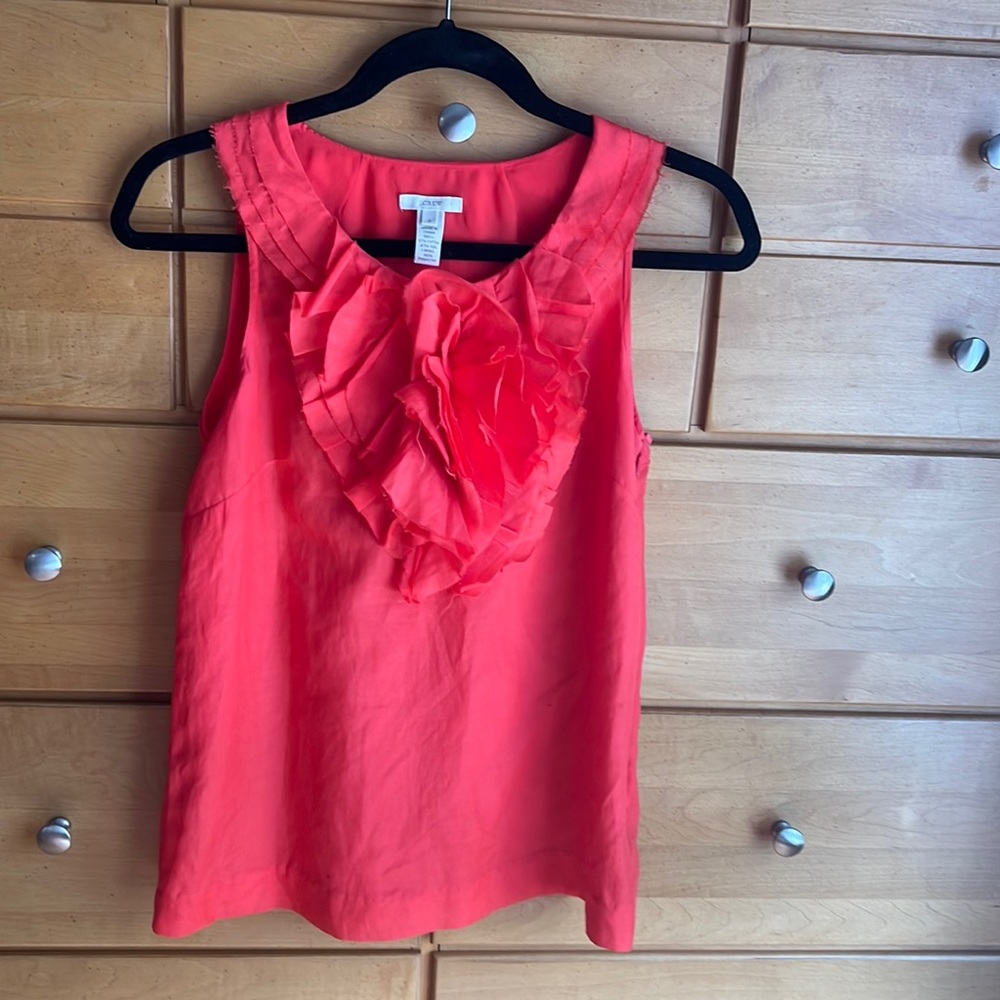 Jcrew coral flower blouse